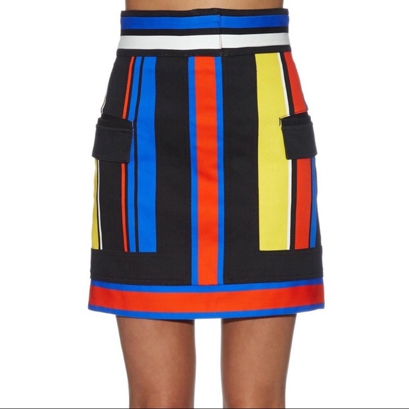 Authentic Balmain Multicoloured Stripe Denim Mini Skirt - Picture 3 of 10